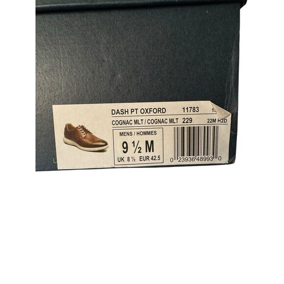 Florsheim NEW Dash Plain Toe Oxford Cognac 9.5M Comfortech Shoes Brown Lace - Picture 8 of 8